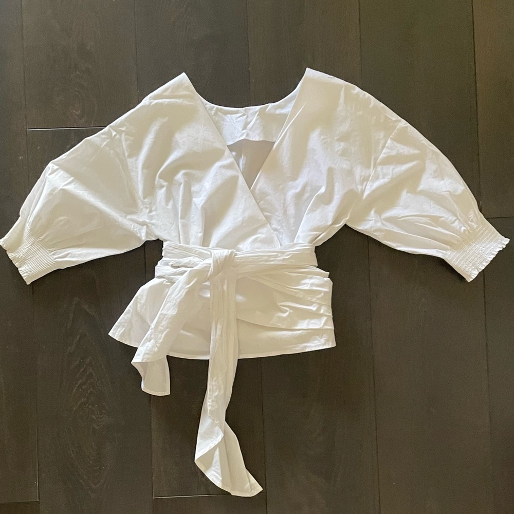 Babaton wrap blouse 100% cotton Sz S